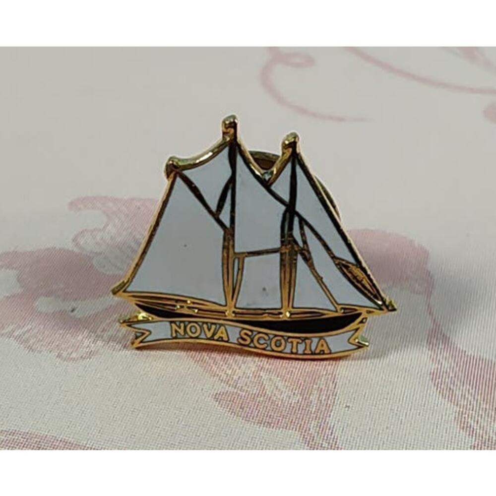 Schooner Sailing Ship Boat Nova Scotia Canada Pin for a Hat, Jacket or Backpack